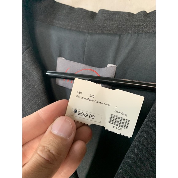 Winston Equestrian Men Classic Show Coat Size L Gray Belgium Design NEW - Picture 2 of 5